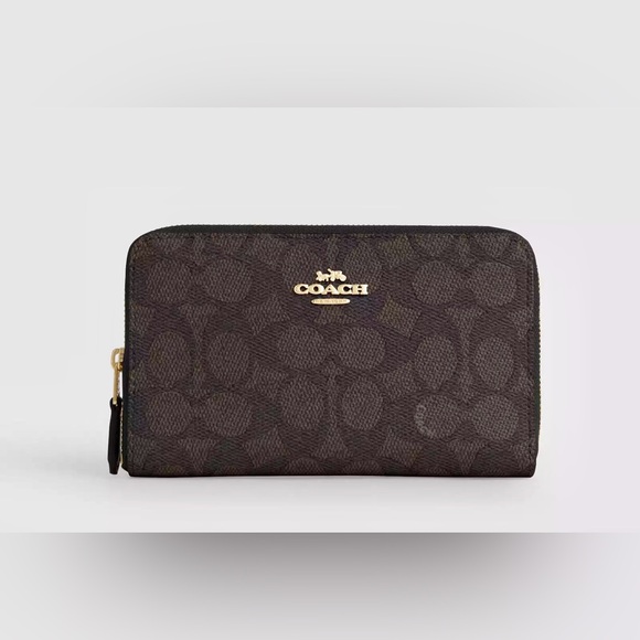 Auth., COACH Zip Wallet Brown Monogram Brown ($260 retail) - Picture 2 of 4